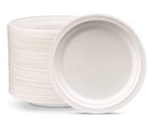 7" Bagasse Compostable Plates - Click Image to Close